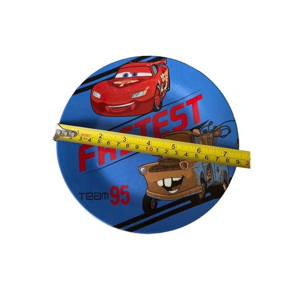 Vintage Disney Pixar Cars Ceramic Dinnerware Set Plate Bowl Lightning - Picture 2 of 7